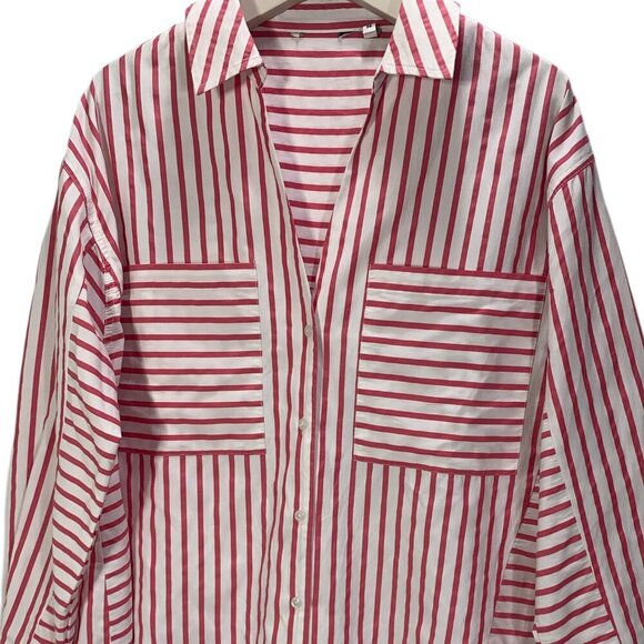 B.young  button up blouse stripped raspberrt sorbet size EU36 - Picture 2 of 6